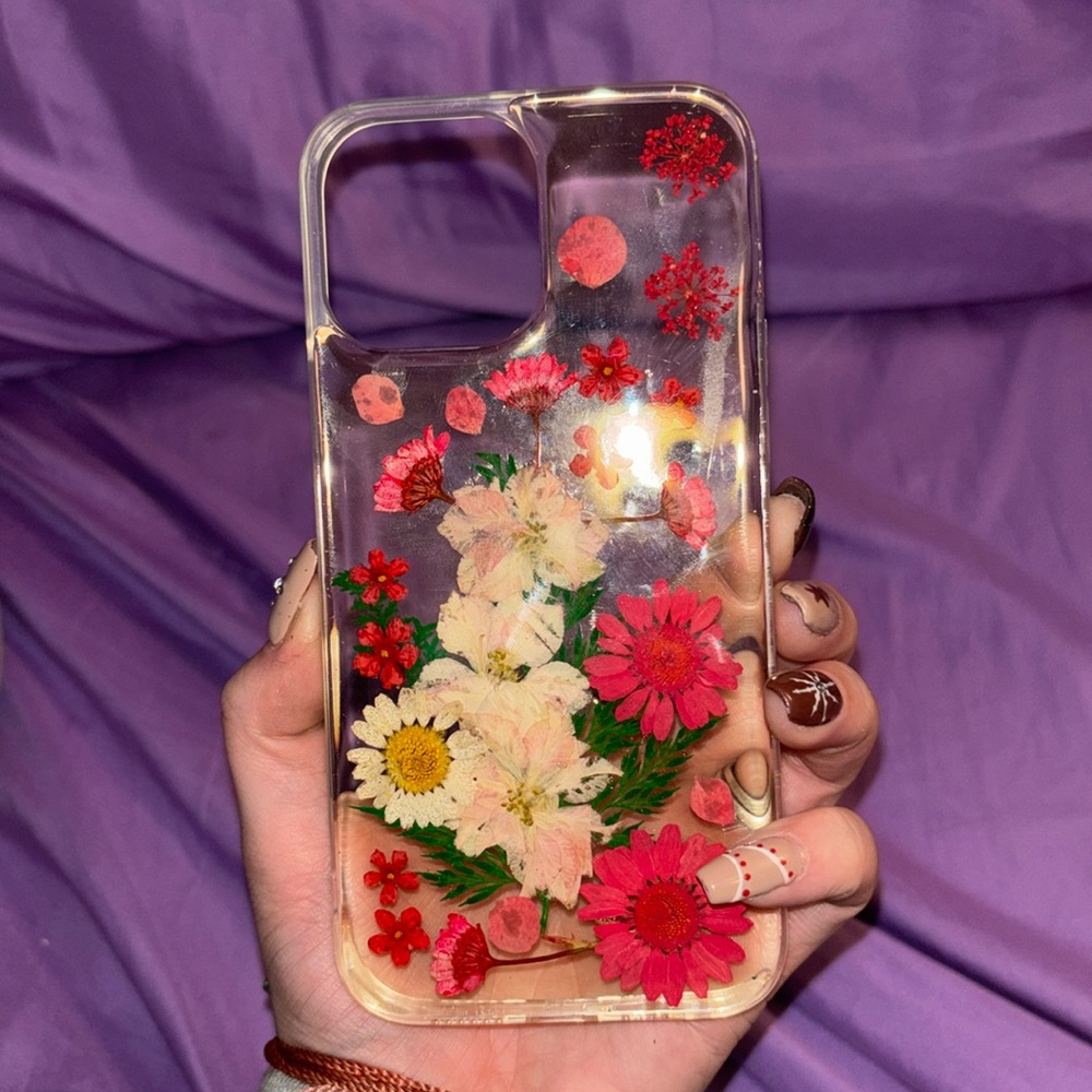 iphone 13 Pro Max clear genuine flower case